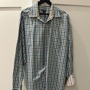 Johnston & Murphy Mens Dress Shirt Plaid - XXL